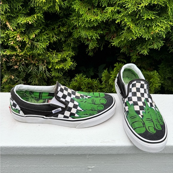 Limited Edition Hulk checkered Marvel vans size 7.5m 9w - Picture 3 of 7